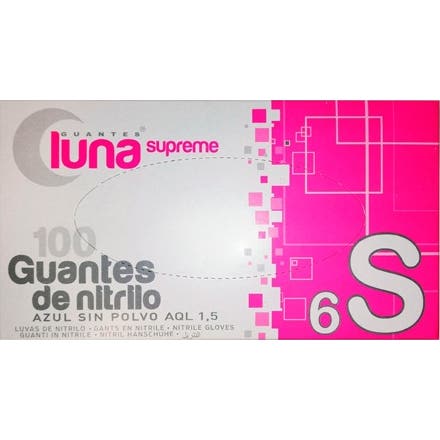 Omare Luna Guantes Nitrilo Azul Sin Polvo Talla S 100 uds