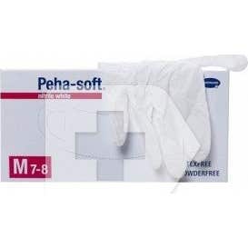 Peha-Soft Guantes Desechables de Nitrilo Blancos talla M 100uds