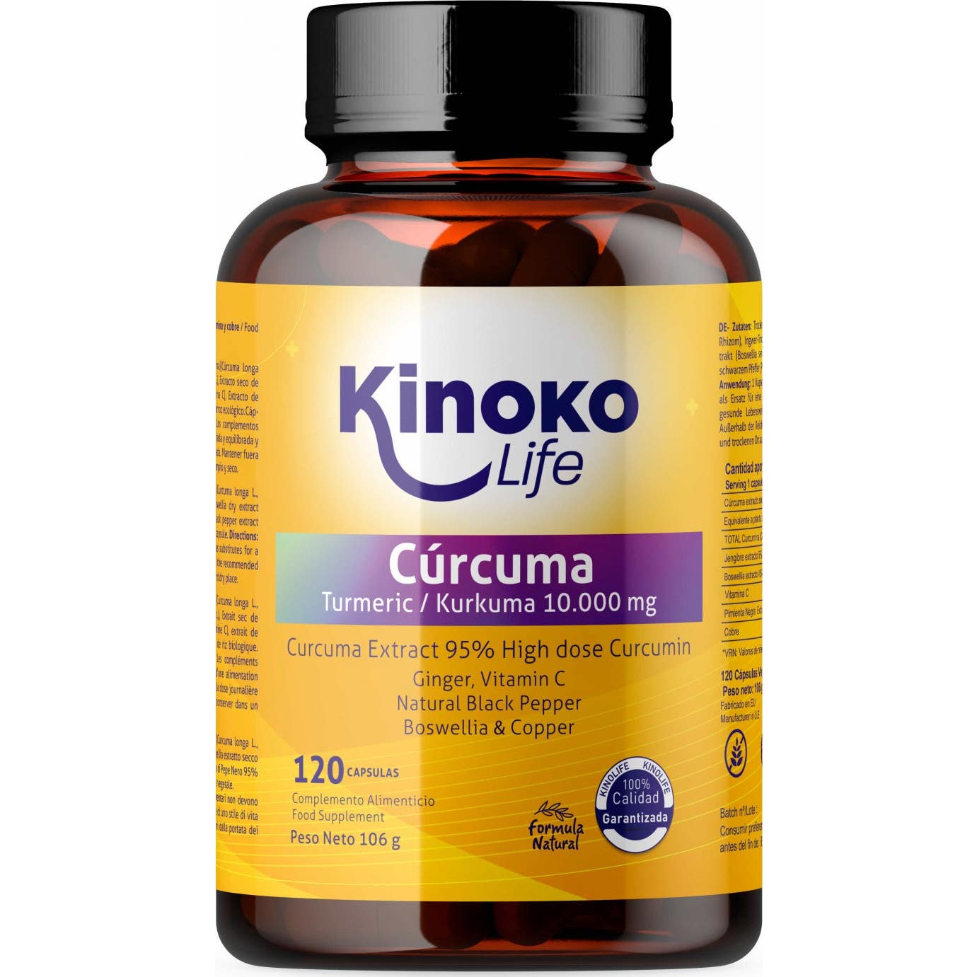 Kinoko Life Cúrcuma 10000mg 120caps
