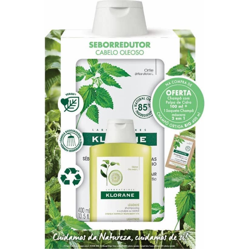 Klorane Pack Champú Ortiga + Champú Pulpa de Sidra