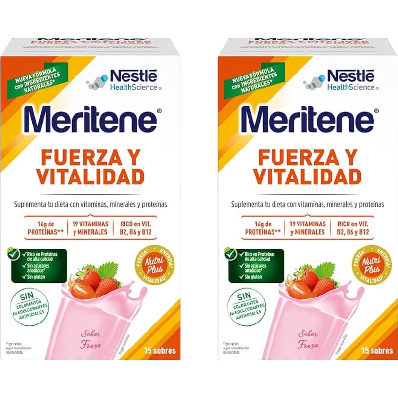 Meritene Fuerza y Vitalidad Fresa 2x15 Sobres
