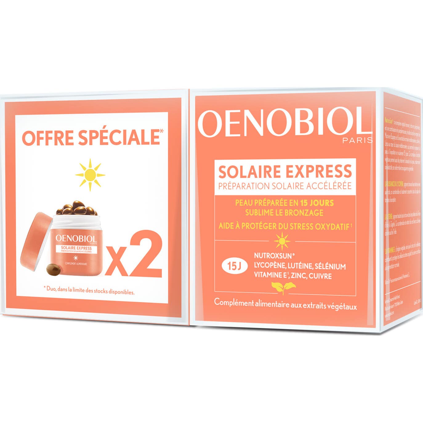 Oenobiol Solaire Express Préparation 2x15caps