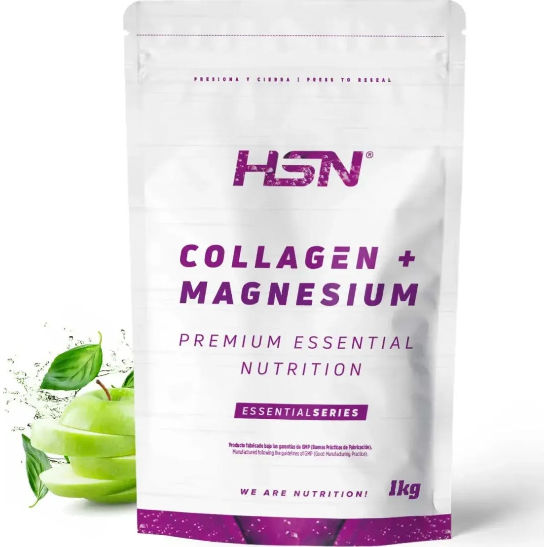 HSN Colágeno Hidrolizado + Magnesio 2.0 en Polvo Manzana 1kg