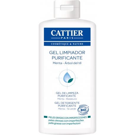 Cattier Gel Limpiador Purificante Menta Arbol de Té BIO 200ml
