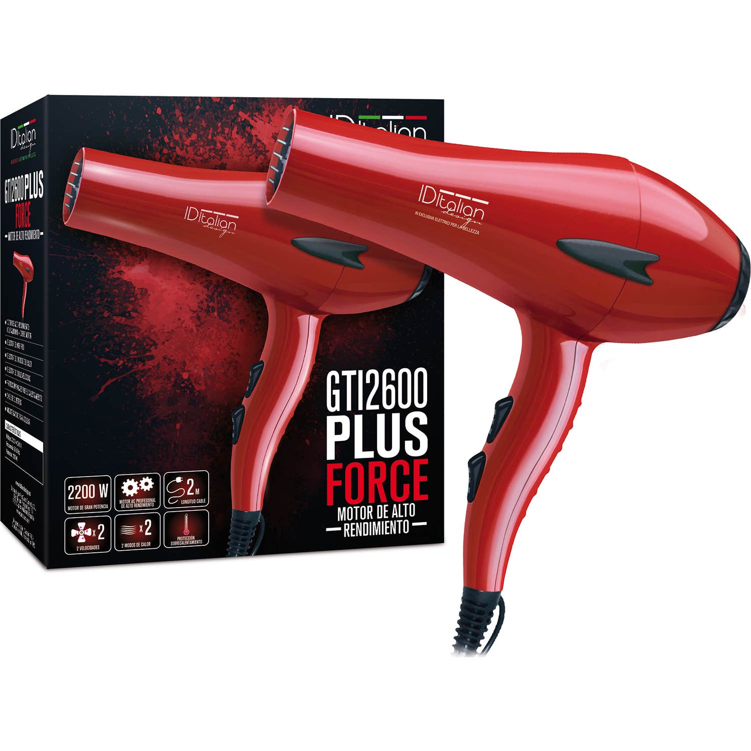 Italian Design Secador Gti 2400W Force Plus