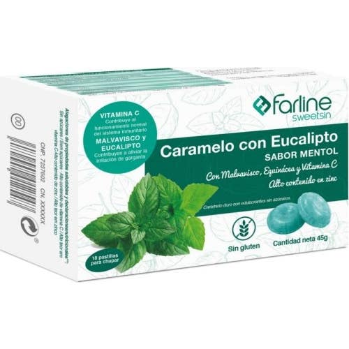 Farline Caramelo Garganta Eucalipto 12uds