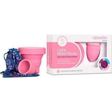 Aposan Kit Copa Menstrual Silicon L + Vaso Esterilizador + Bolsa
