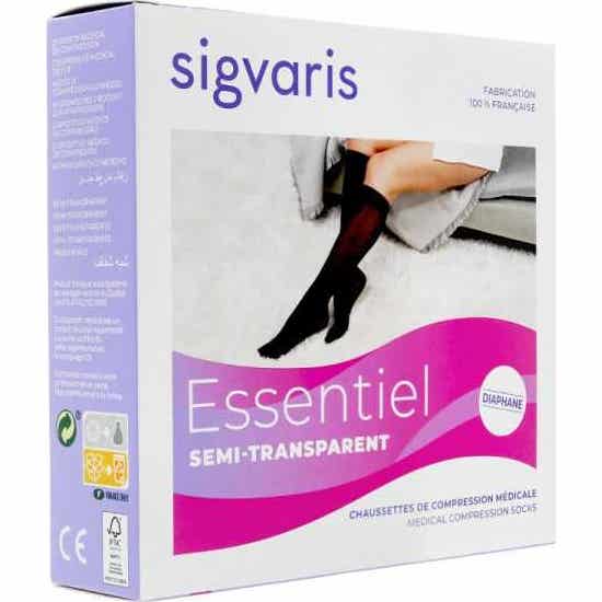 Sigvaris 1 Essentiel Calcetín Semi Transparent Dune SN 1 Par
