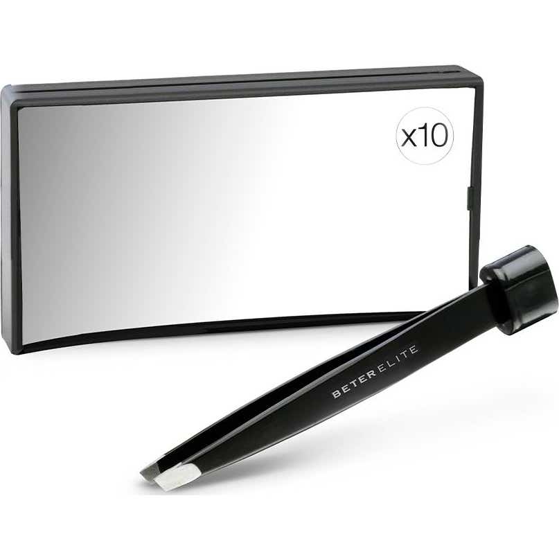 Beter Elite Kit Espelho Rectangular x10 + Pinça