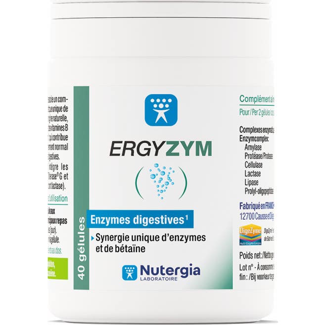 Nutergia Ergyzym Enzimas digestivas 40 cápsulas