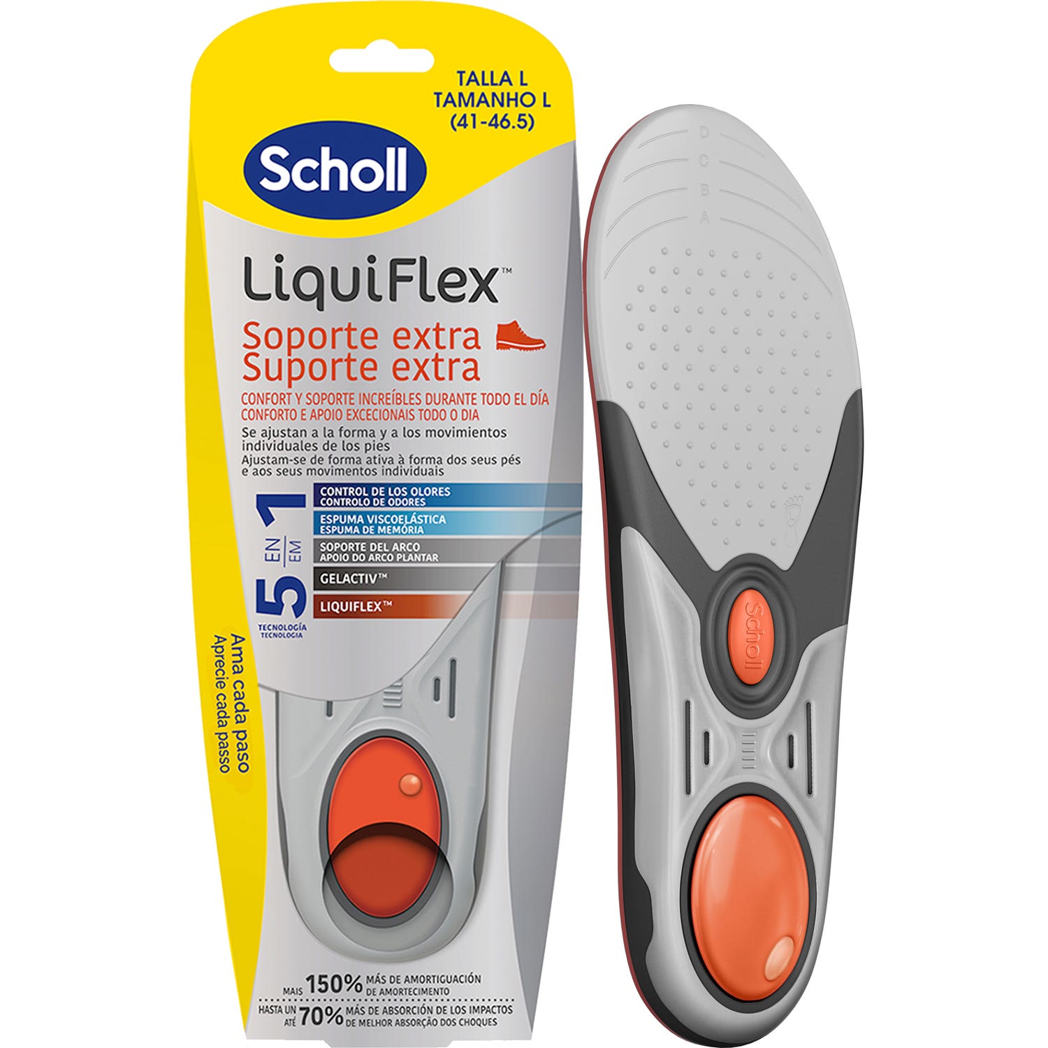 Scholl LiquiFlex Plantillas Soporte Extra Talla L 1par