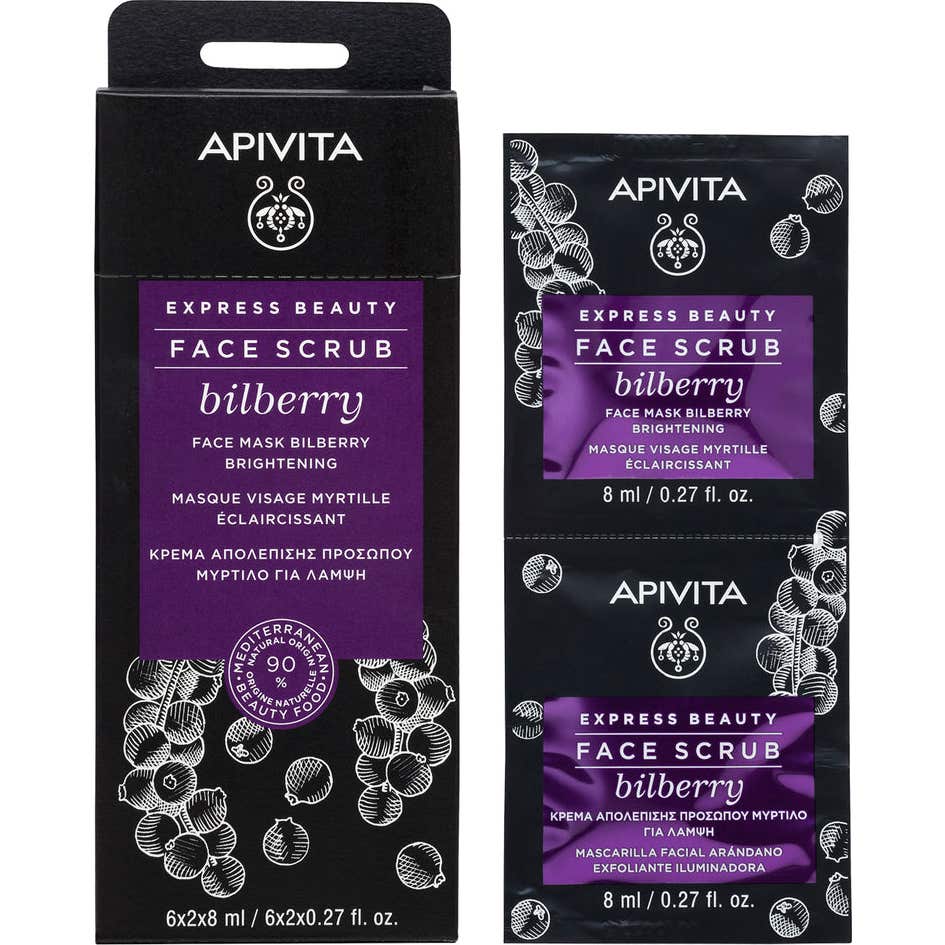 Apivita Express Gold crema exfoliante con arándano 2x8ml