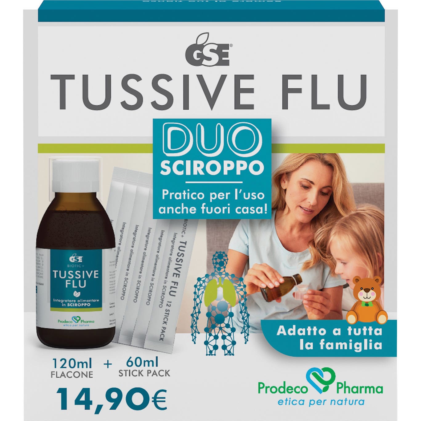 Gse Pack Tussive Flu Duo Jarabe 120ml + 6 Sticks | Natural Doctor