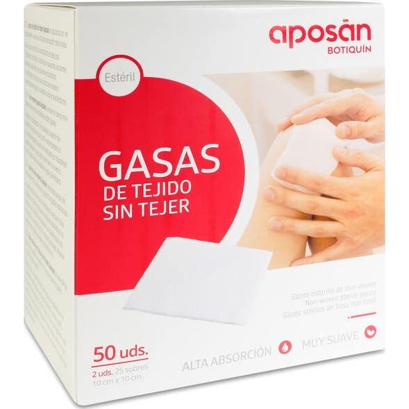 Aposán Gasas de Tejido sin Tejer Estériles Alta Absorción 50uds