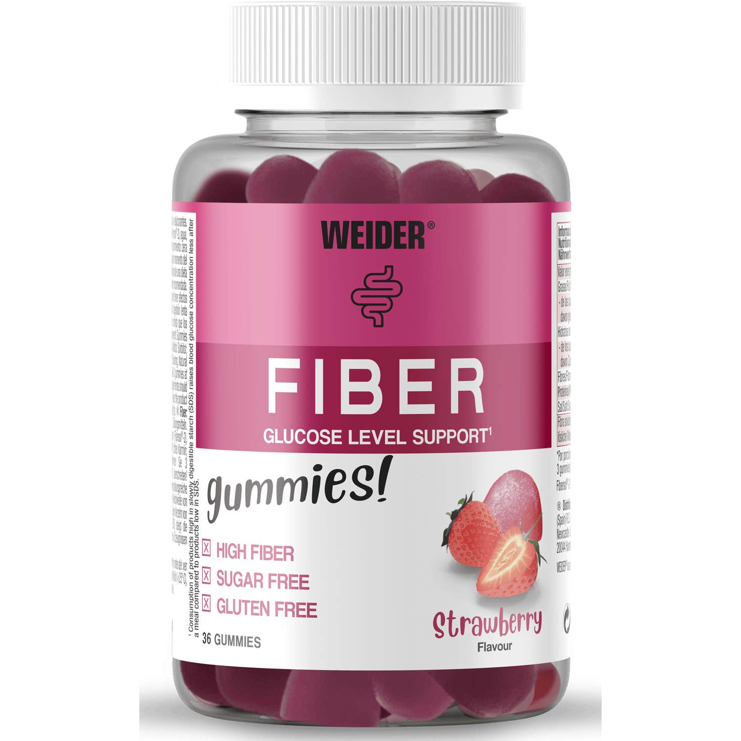 Weider Fiber Fresa Gummies 60uds | Natural Doctor