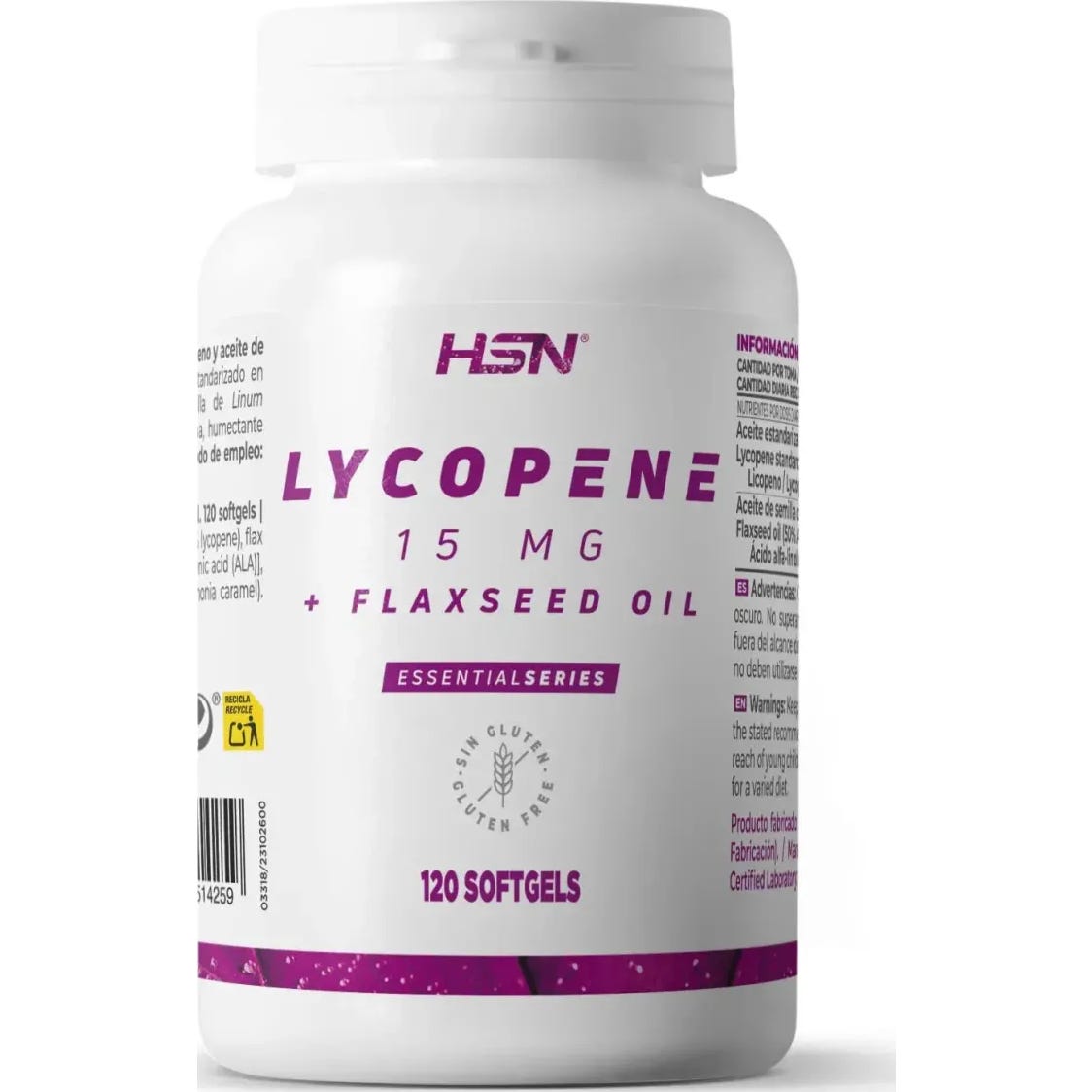 HSN Licopeno 15mg + Aceite de Semilla de Lino 120 perlas