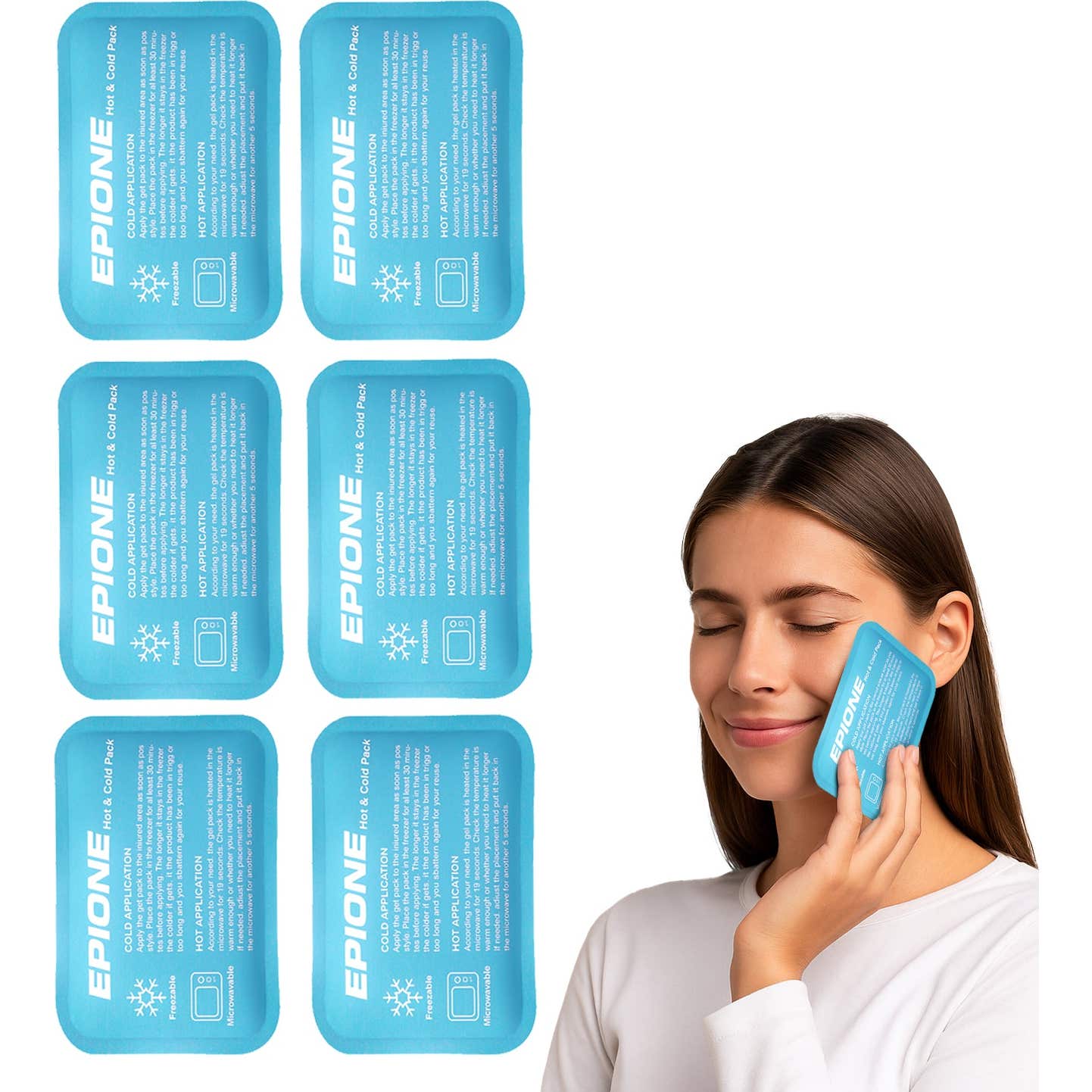 Boston Tech Mini Bolsas Gel Frío-Calor EPIONE Reutilizables para Alivio Facial y Golpes 6 uds