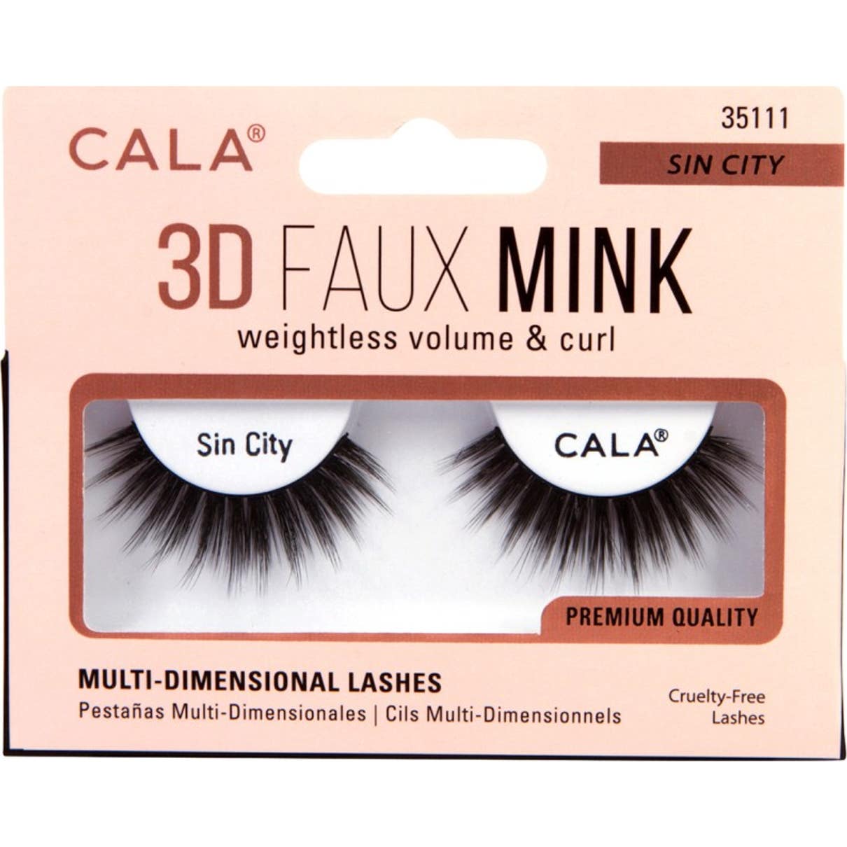 Cala Lashes 3D Faux Mink Pestañas Postizas Sin City 1 Par