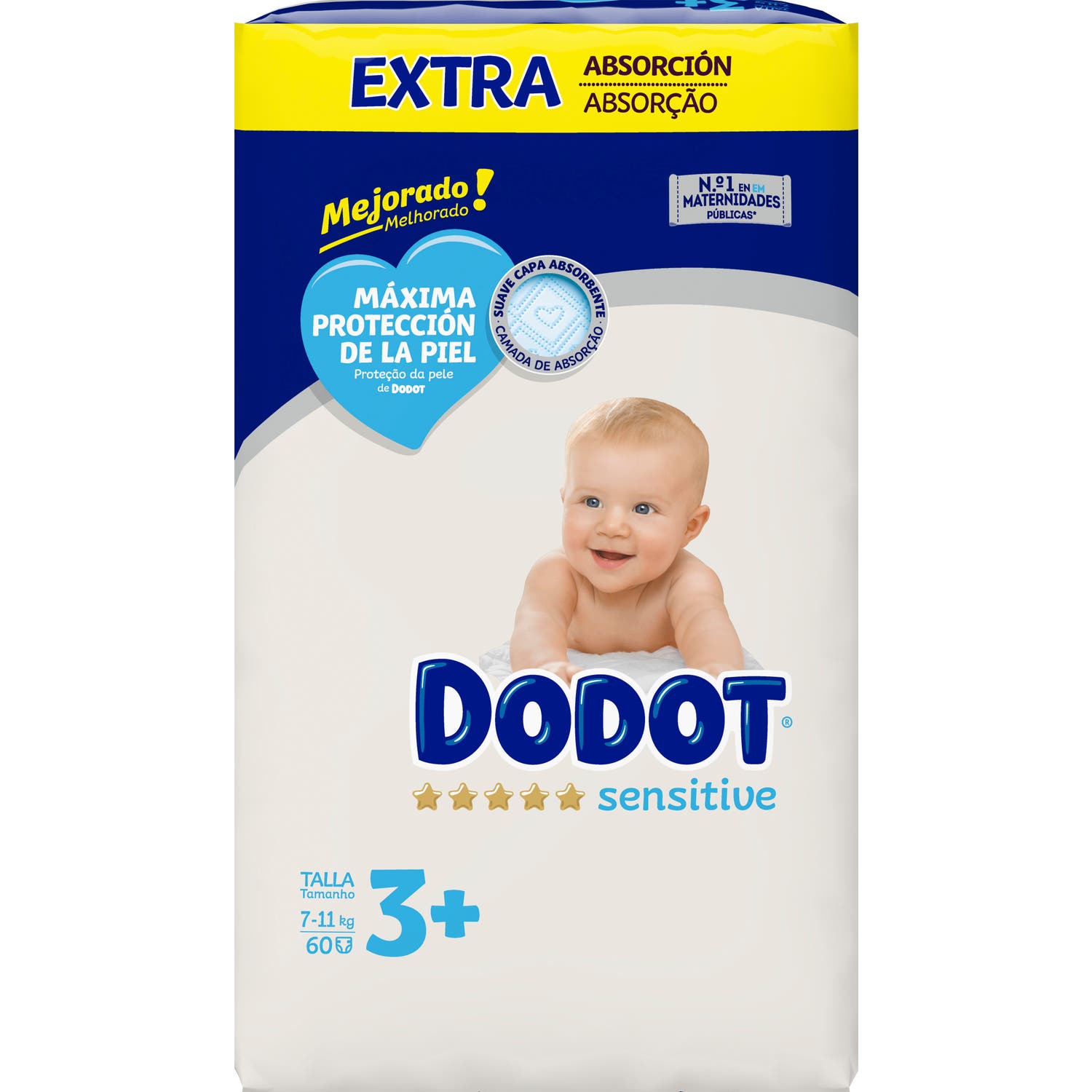 Dodot® Sensitive Talla 3+ 7-11kg 60uds