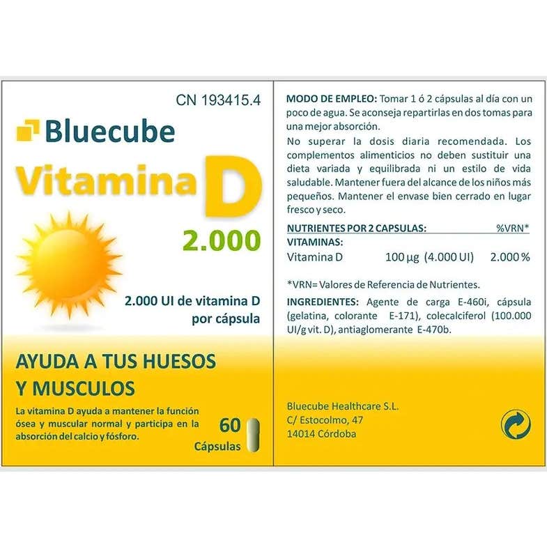 Bluecube Vitamina D 2000 60 caps