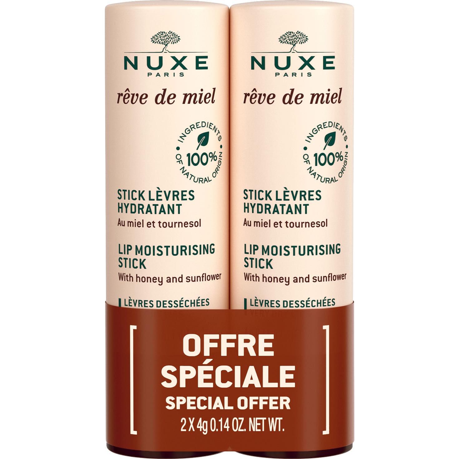 Nuxe Rêve de Miel Stick de Labios Hidratante 2x4g