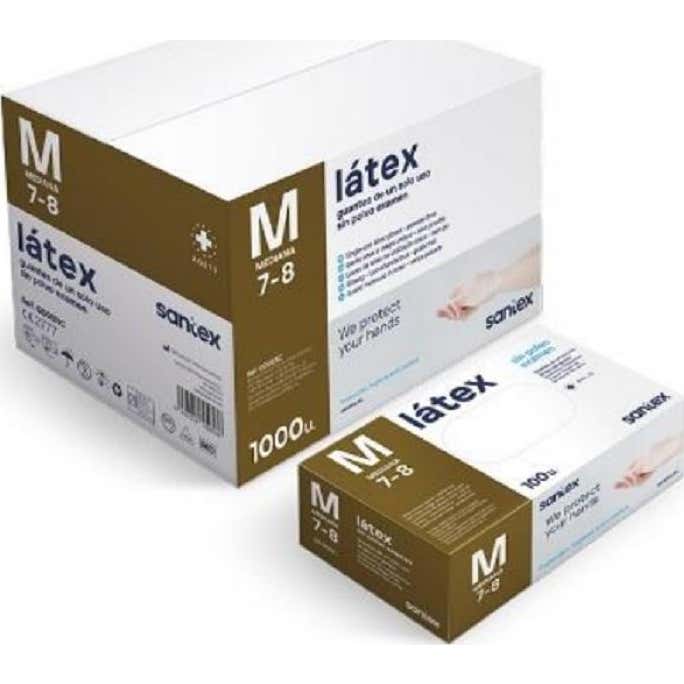 Santex Guantes Látex Sin Polvo Talla M 100 uds