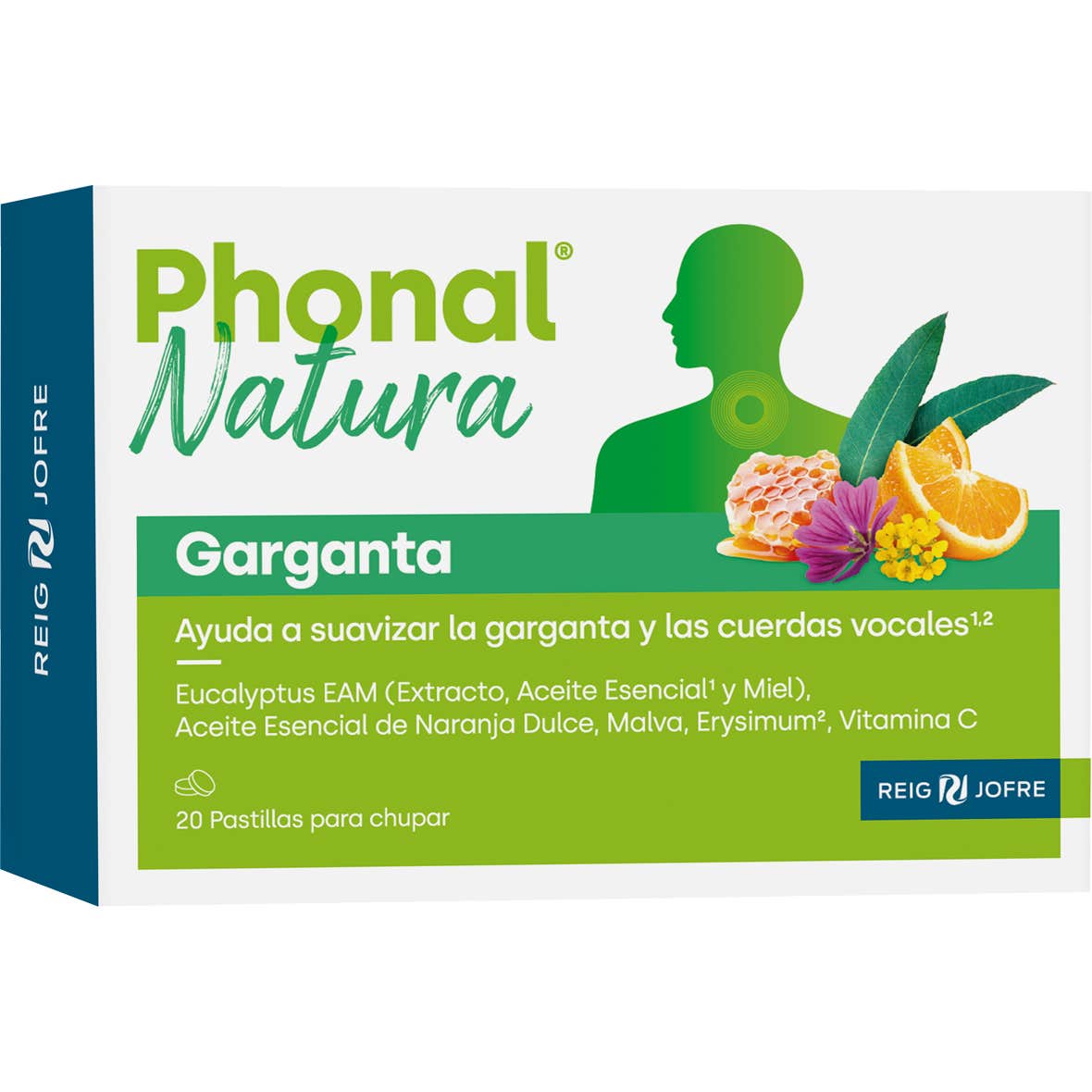 Phonal Natura Naranja/Malva Garganta 20 Tabletas