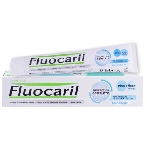 Fluocaril Protección Completa Zinc + Fluor Blanqueante 75 ml