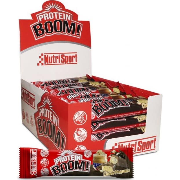 Nutrisport Protein Boom Barrita Energética Chocolate Maní 24 uds