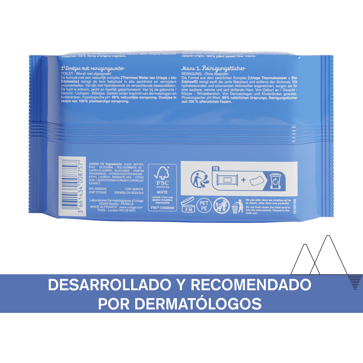 Uriage Bb 1ª toallitas de limpieza 70 toallitas Uriage Bb 1ª toallitas de limpieza 70 toallitas