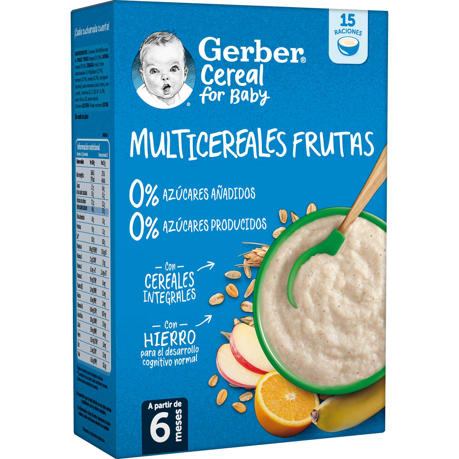 Gerber Multicereales 0% 0% Frutas 270g