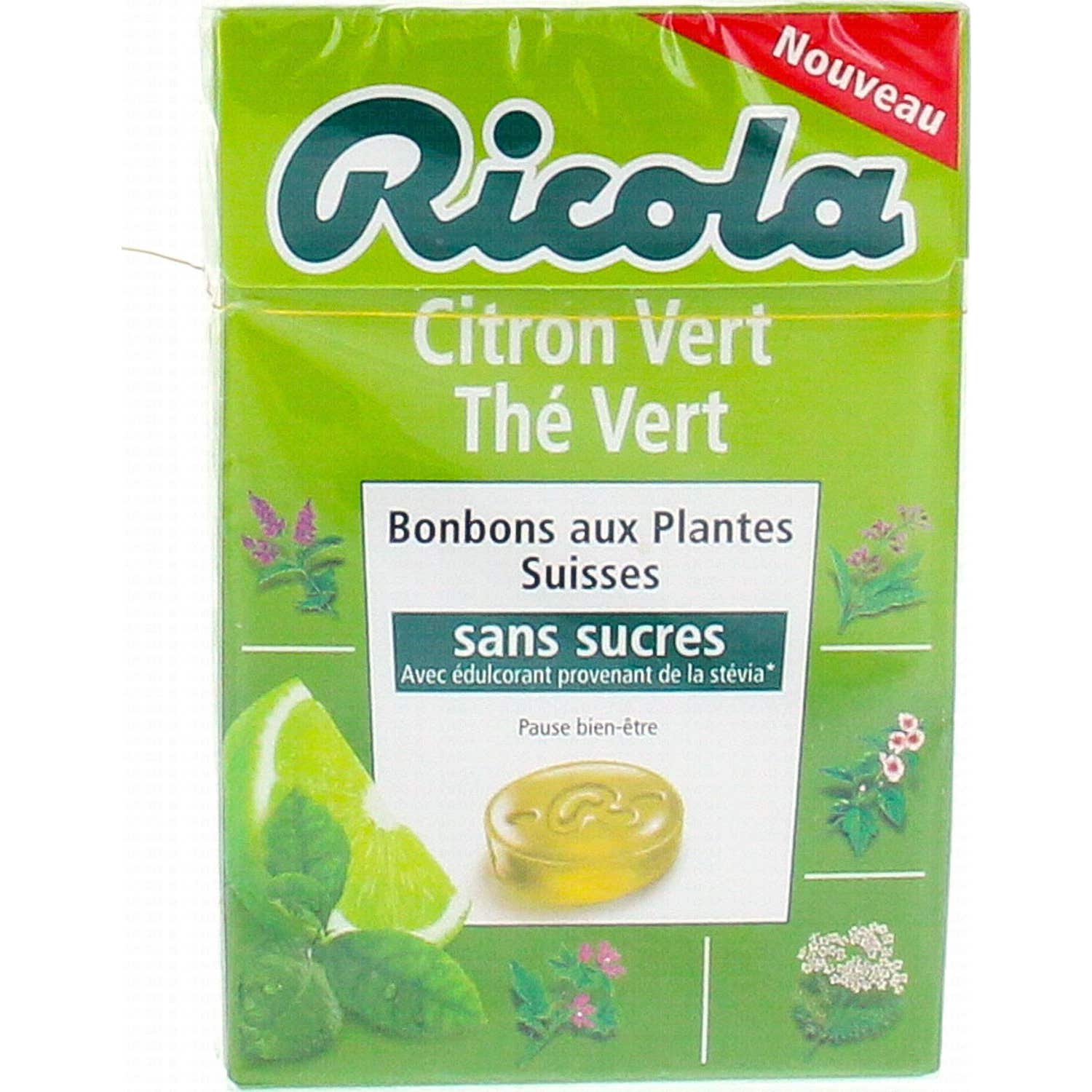 Ricola Caramelos de Hierbas Suizas Sabor Té Verde Lima 50g