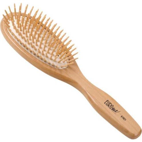 Cepillo Ovalado grande con Fuelle y Mango de Madera Eurostil