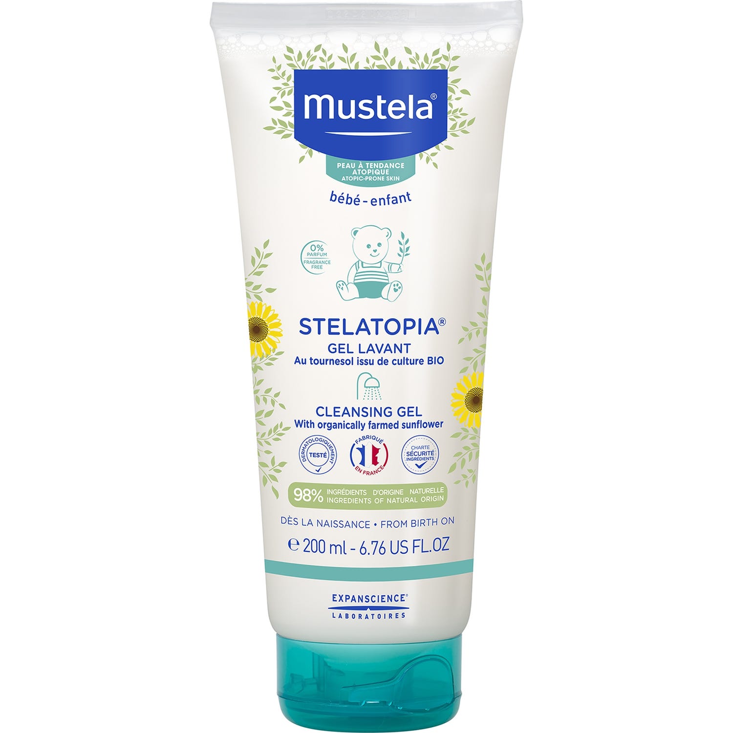 Mustela Stelatopia Gel de baño con Girasol BIO 200 ml