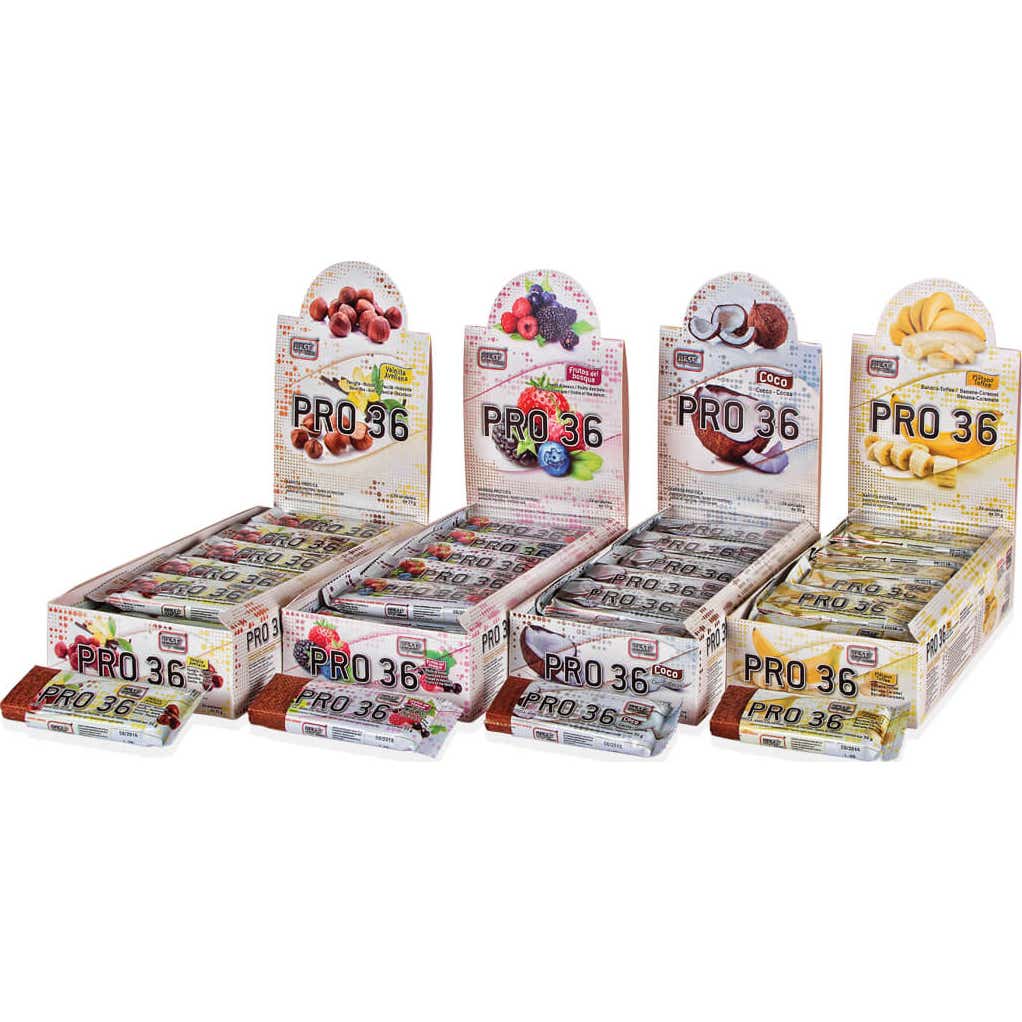 Best Protein Pro 36 Vainilla & Avellana Barritas 24X35g