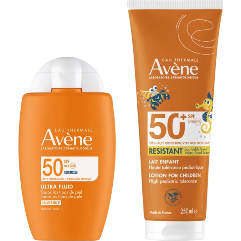 Avène Pack Ultra Fluido Invisible SPF50 50ml + Leche SPF50+ Pediátrico 250ml