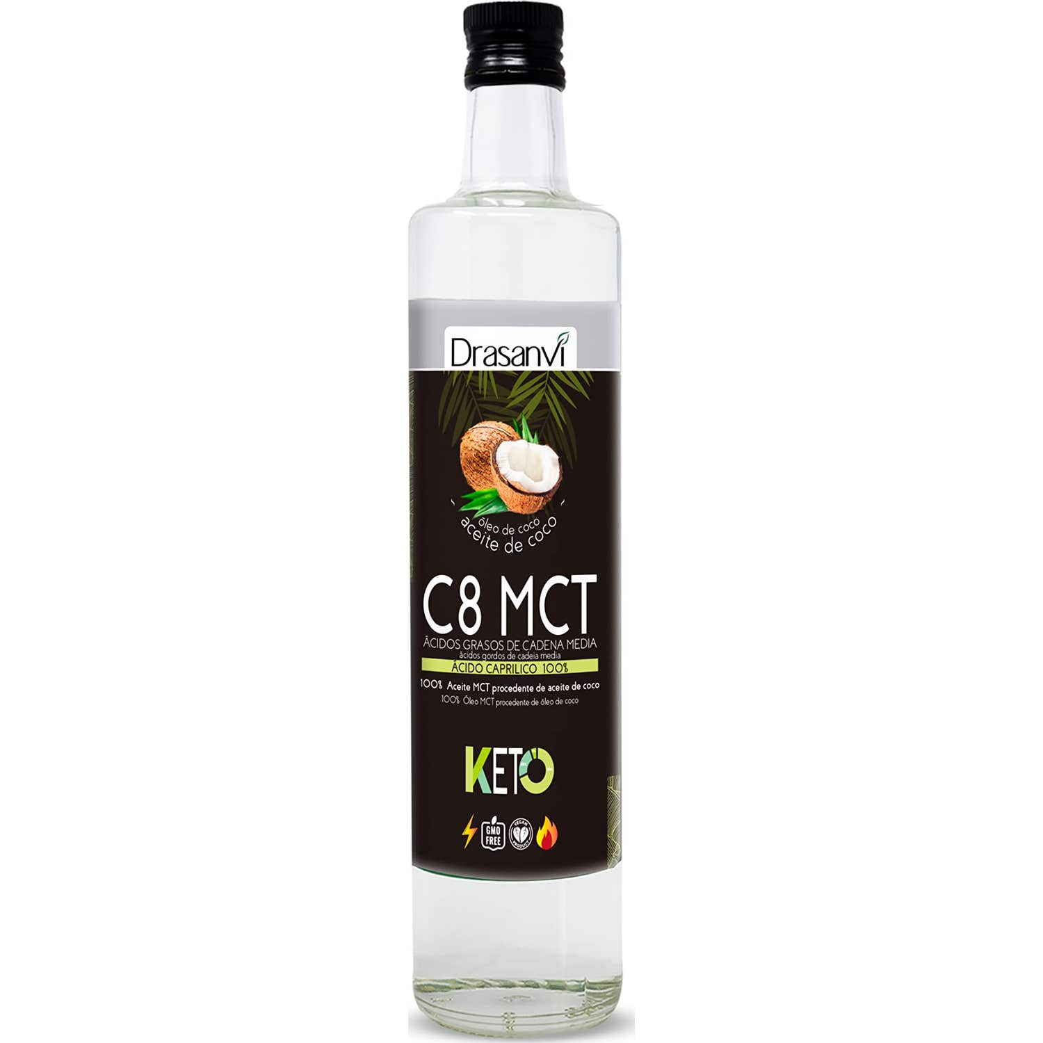 Drasanvi Aceite de Coco 100% C8 Mct Keto 500ml