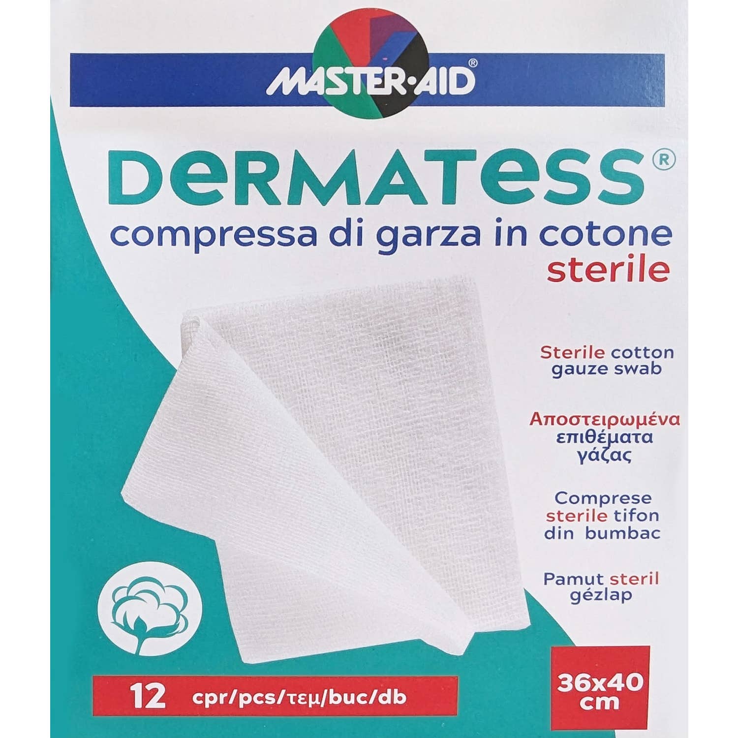 Master-Aid Dermatess Gasa Algodón 36x40 12uds