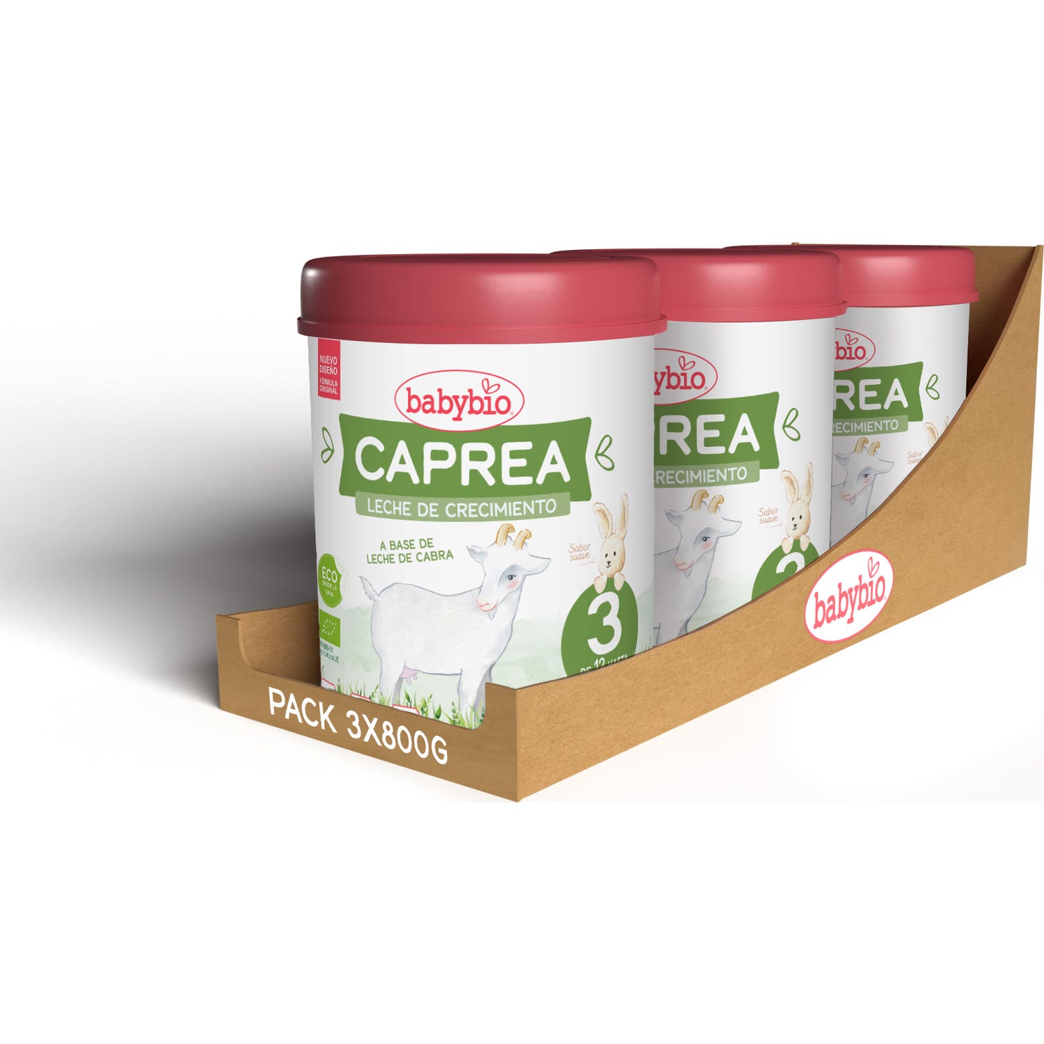 BabyBio Leche Caprea 3 Bio 3x800g
