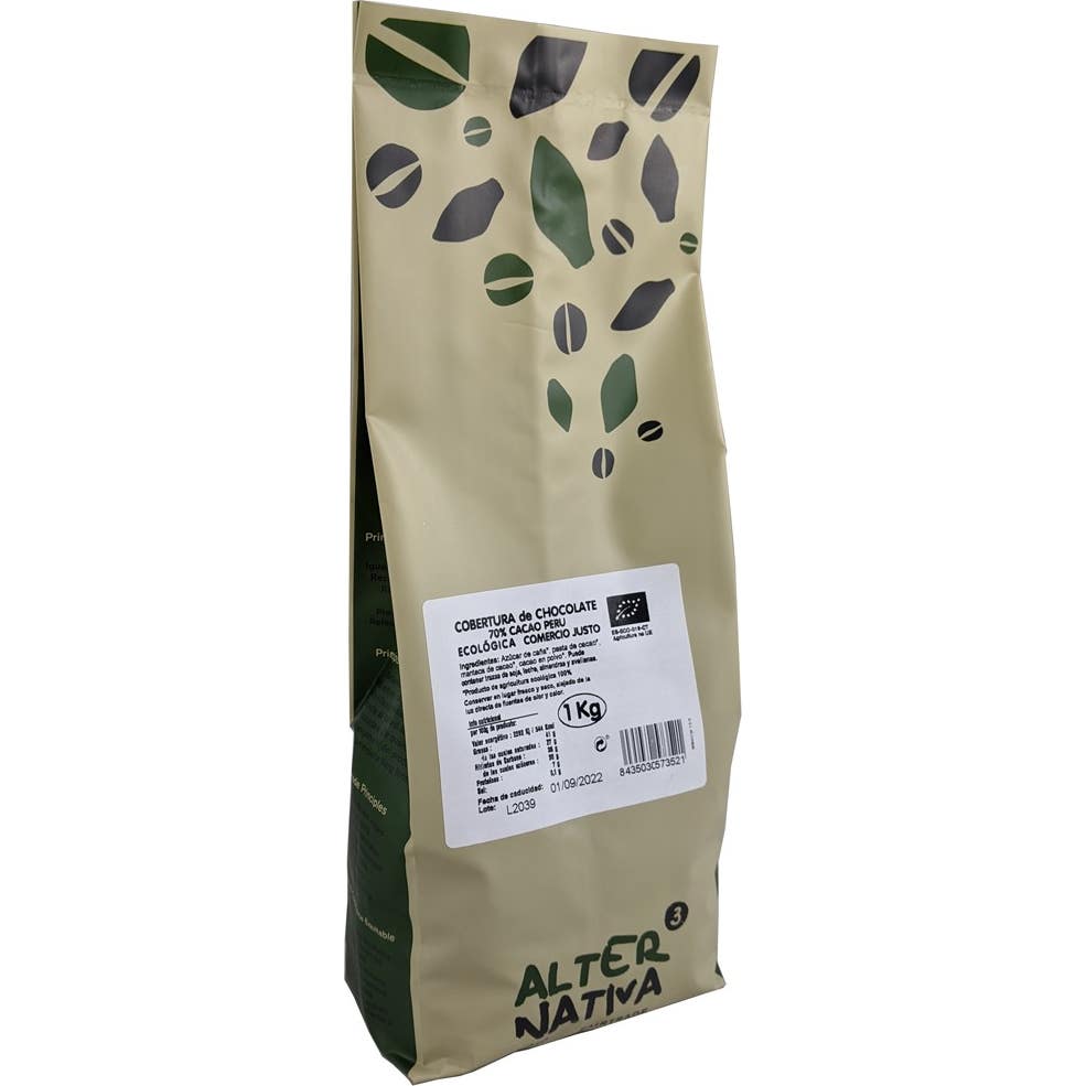 Alternativa3 Cobertura Chocolate 70% Cacao Eco 1kg | Natural Doctor