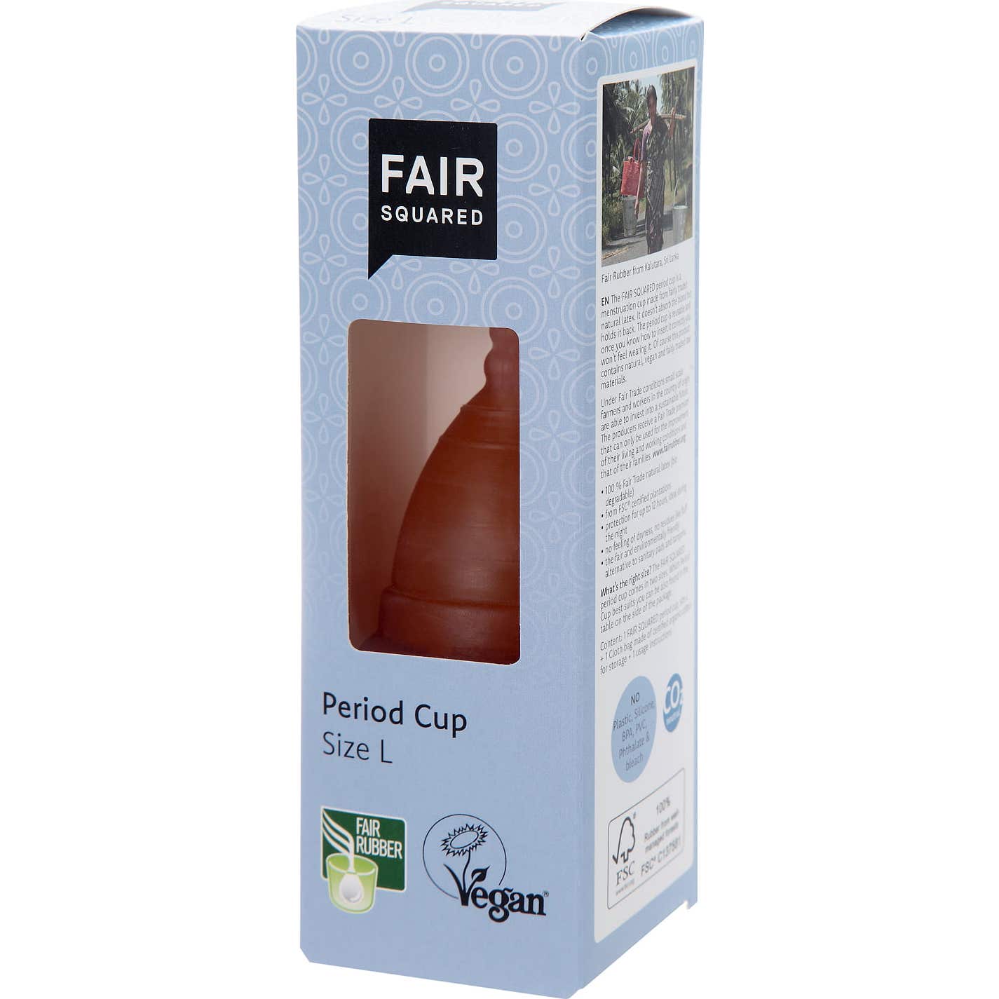 Fair Squared Copa Mestrual Latex 100% Natural Talla L 16 ml