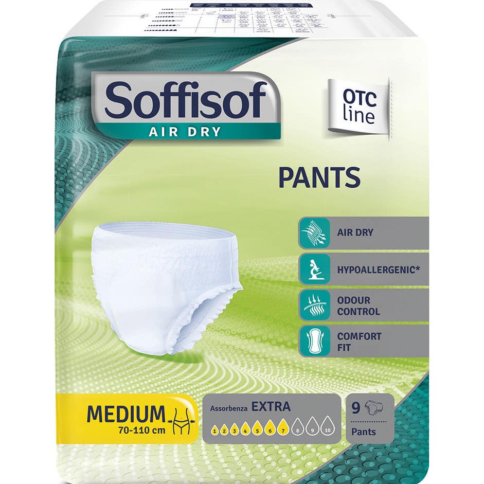 Soffisof Air Dry Pants Pañal Talla Extra M 9uds
