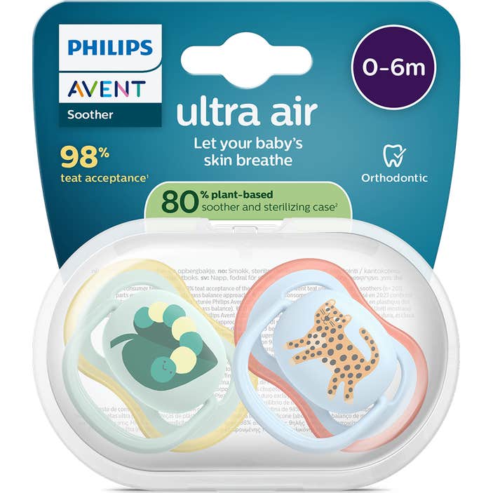 Philips Avent Ultra Air Deco Boy Gusano Leopardo 0-6M 2uds