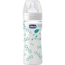 Chicco Biberón Well-Being Vidrio Silicona 0 M+ 240 ml