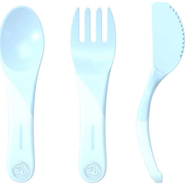 Twistshake Set de Cubiertos de Aprendizaje +6 Meses Azul
