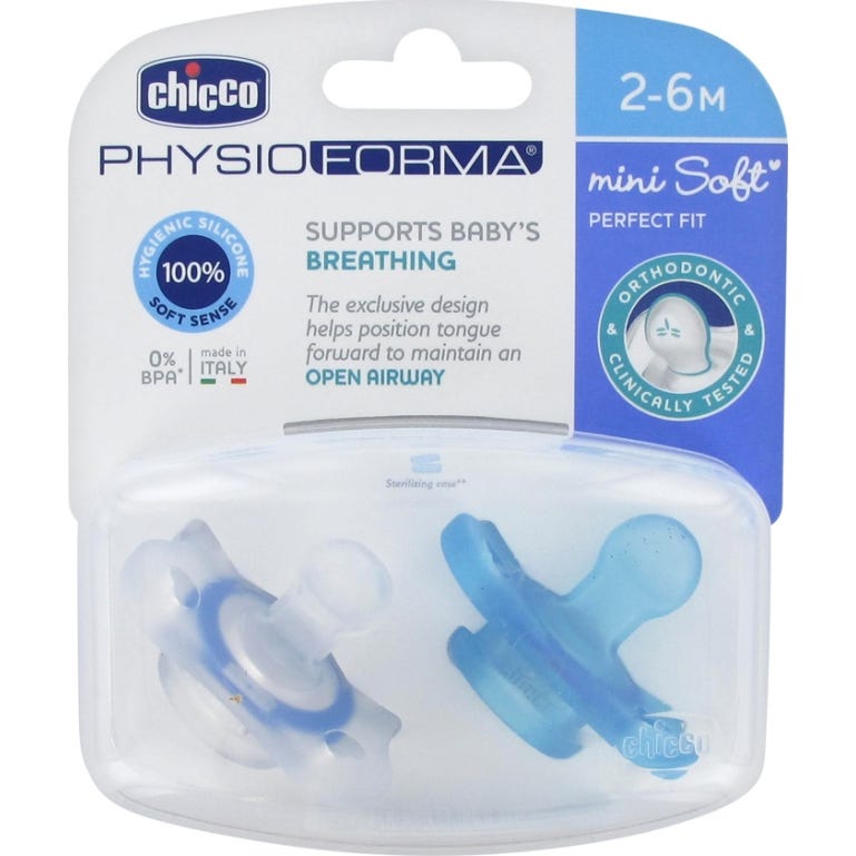 Chicco Chupete Mini Soft Azul 2 6 M 2 uds