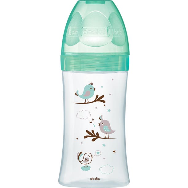 Dodie Verde Initiation+ Biberón Cristal Pájaro 270 Ml