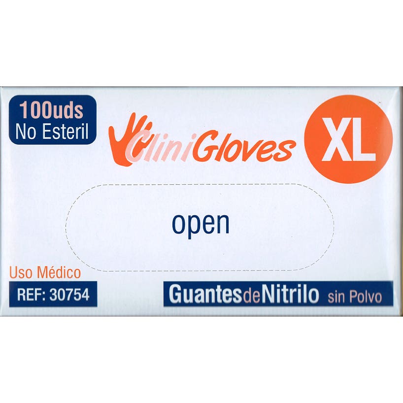 Clinigloves guantes de Nitrilo Sin Polvo 100 uds