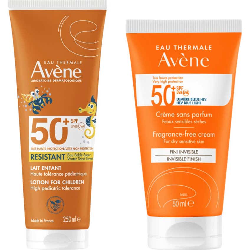 Avène Pack Crema SPF50+ Sin Perfume 50ml + Leche SPF50+ Pediátrico 250ml