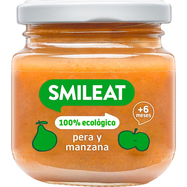 Smileat Tarrito Ecológico de Pera y Manzana 130g